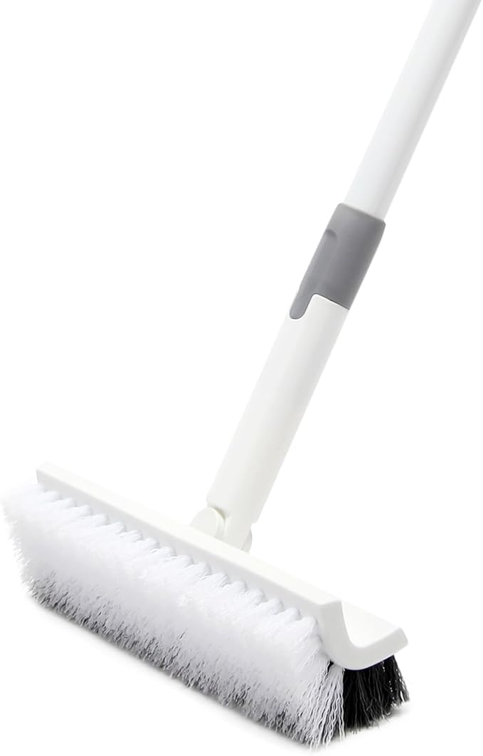 Scrub Brush Floor Brush with Long Handle,Double-Sided V-Shaped Scrub Brush，Shower Floor Scrubber for Cleaning, Tile Scrub Brush with Stiff Bristles, 52'-CasaMuseHome