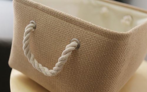 TheWarmHome Large Storage Basket - Fabric Storage Baskets for Organizing Shelves, Collapsible Storage Bin Organizer for Closet Bookself Laundry Dog Toy Home Organization, Decorative Beige Basket Gift-CasaMuseHome