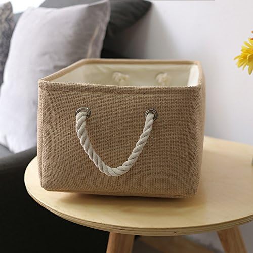 TheWarmHome Large Storage Basket - Fabric Storage Baskets for Organizing Shelves, Collapsible Storage Bin Organizer for Closet Bookself Laundry Dog Toy Home Organization, Decorative Beige Basket Gift-CasaMuseHome