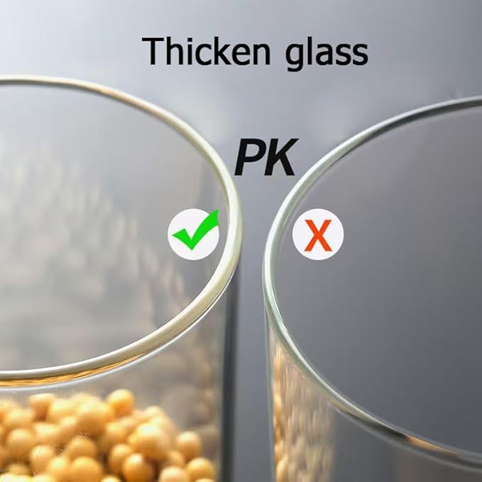 3 Pack Glass Jar with Airtight Bamboo Lid and White 132 Kichen Pantry Labels Preprinted - 56 Oz Clear Tall Glass Food Storage Containers set For Pasta Flour Cookie Rice-CasaMuseHome