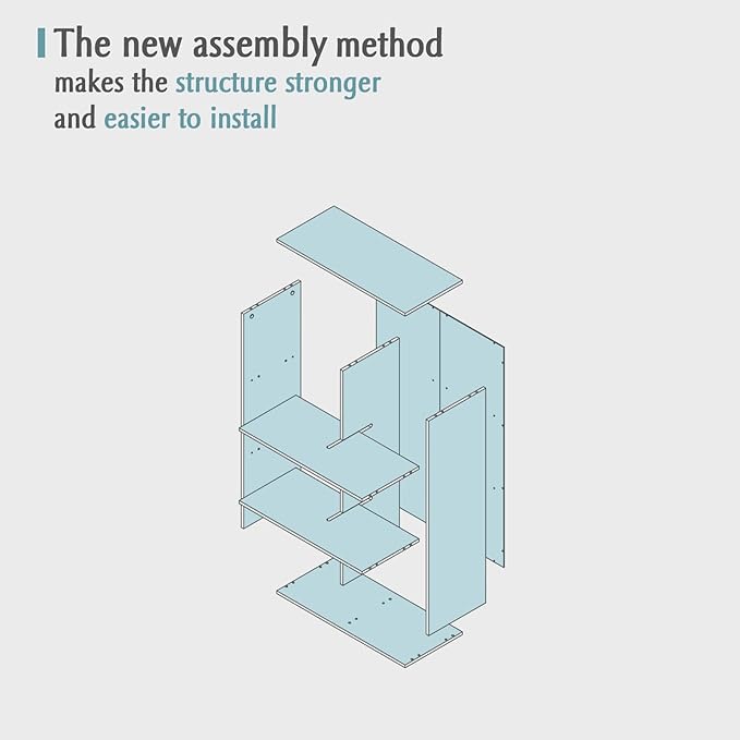 6-Cube Storage Shelf Bookcase - Wooden 3-Tier Floor Standing Open Bookshelf for Home and Office, Display Cabinet, Oak-CasaMuseHome