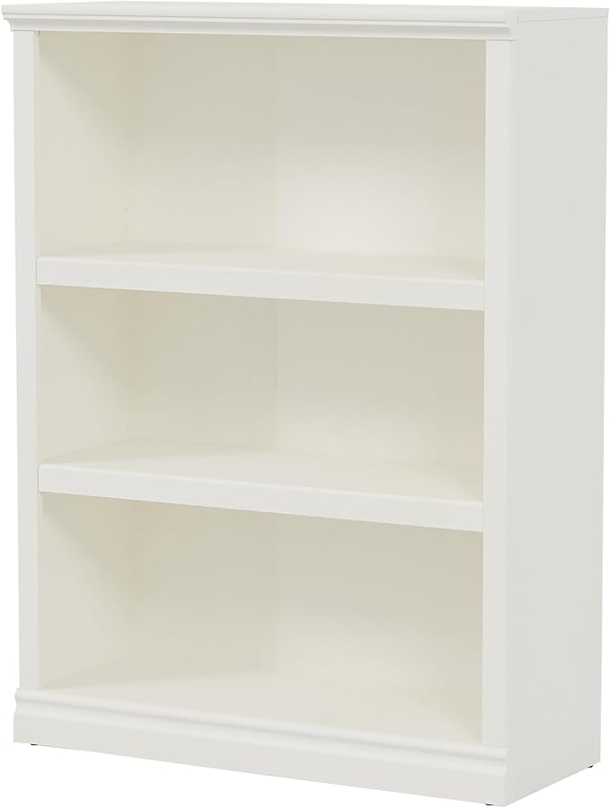 43 in Tall Bookcase, 3-Tier Bookshelf Open Storage, 33 inch Wide Floor Standing Indoor Furniture, Book Cases for Home School Library Office Bedroom Kids, White 3 Tiers-CasaMuseHome