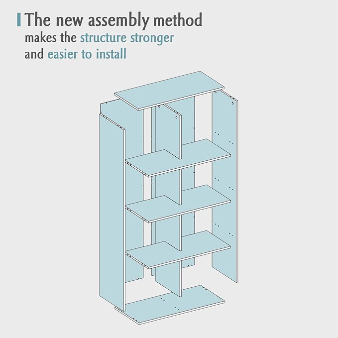 8-Cube Storage Shelf Bookcase - Wooden 4-Tier Floor Standing Open Bookshelf, Modern TV Stand up to 55 Inchs for Home and Office, Warm White-CasaMuseHome