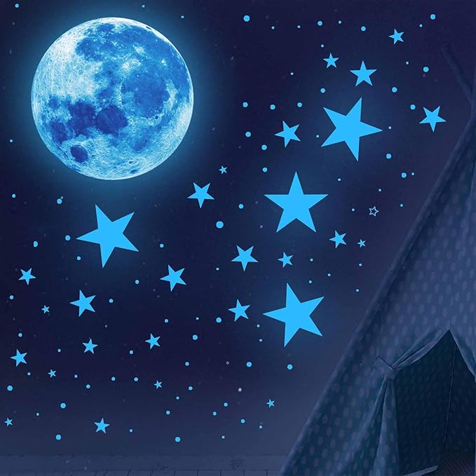 1078Pcs Glow in The Dark Stars for Ceiling Glowing Space and Moon Decals Universe Stickers Kids Wall Decor Perfect for Boys Girls Nursery Bedroom Living Room-CasaMuseHome