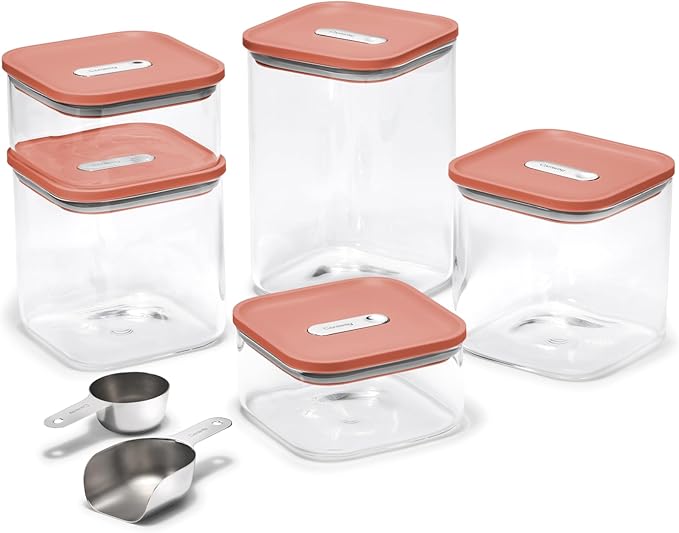 Caraway 14-Piece Glass Airtight Food Storage Containers with Lids – Non-Toxic, BPA-Free Kitchen Storage Containers – Stackable, Space-Saving Airtight Containers for Dry Goods and More - Perracotta-CasaMuseHome