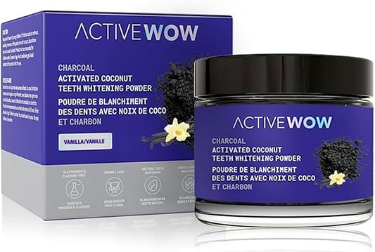Active Wow Activated Coconut Powder – Whitening Toothpaste Powder, Fluoride-Free, Sulfate & Paraben-Free, Vanilla Flavor-CasaMuseHome