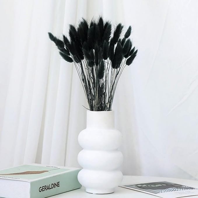 115 PCS Black Pampas Grass Bouquet, Boho Table Decor, Black Bunny Tails Dried Flowers, Dried Pampas Grass for Weddings, Home Decor, Rustic Parties, and Baby Shower Decorations-CasaMuseHome