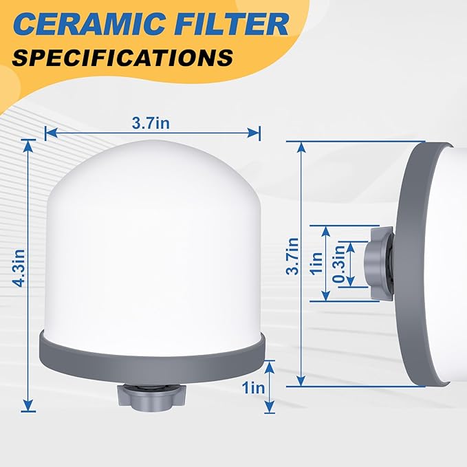 4Pack Replacement Ceramic Dome Water Filter 0.2 to 0.5 micron for Countertop Portable Water Purification System-CasaMuseHome