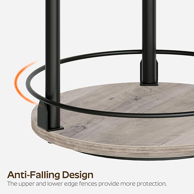 3-Tier Lazy Susan Organizer, Rotating Spice Rack, Spinning Organizer, Industrial Turntable Spice Rack Organizer for Cabinet, Kitchen Countertop, Greige and Black SR23BG-CasaMuseHome