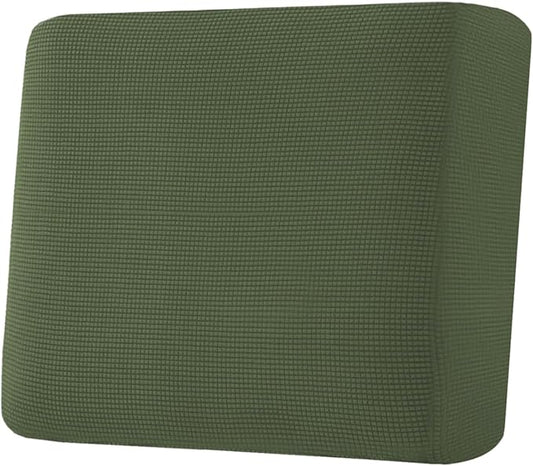 H.VERSAILTEX Super Stretch Individual Seat Cushion Covers Sofa Covers Couch Cushion Covers Slipcover Sets Thick Jacquard Textured Twill Fabric (1 Piece Chair Cushion Cover, Bronze Green)-CasaMuseHome