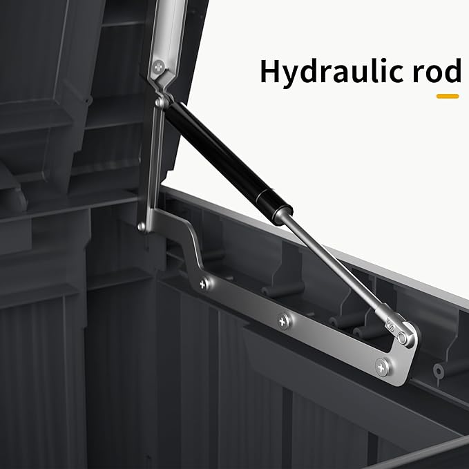 200 Gallon Outdoor Storage Box Waterproof Lockable Resin Deck Box Large, Patio Storage Bin for Pool Accessories Cushion Furniture, Garden Tools, UV-Resistant Outside Delivery Black-CasaMuseHome