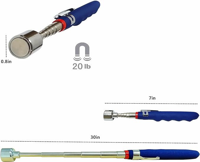 20lb Telescoping Magnetic Pick Up Tool Extendable 31" Telescopic Magnet Stick Useful for Hard-to-Reach,Sink Drains Mechanic Automotive Gifts for Men Women Husband Birthday Father's Day(3PCS)-CasaMuseHome
