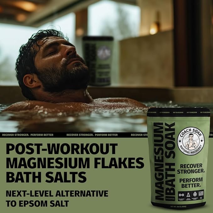 5 Pack Bundle: Coach Soak Recovery Bath Soak, Epsom Salt Bulk, Bath Salts Bulk, 5 Pack Bundle, Total of 15 Pounds (Eucalyptus Tea Tree)-CasaMuseHome