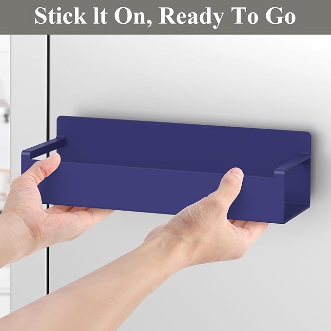 6 Pack Magnetic Spice Rack Organizer for Refrigerator and Oven, Dark Blue Fridge Organizers and Storage for Kitchen-CasaMuseHome