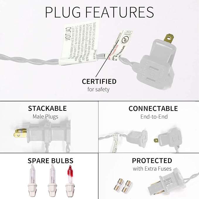 300LIGHTS(2*150L) Warm White Extra-Bright with End Connectors Christmas Decorative Lights 19.44m UL Certified Mini String Light Set Waterproof for Home Garden Holiday Tree Party Patio Wedding-CasaMuseHome