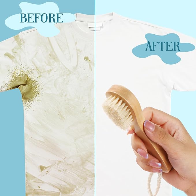 3 Pcs Wood Laundry Stain Brush Stain Remover Brushes with Boar Bristle Small Stain Brush for Clothes for Scrubbing Stains from Furniture Fabric Leather(3 Pcs A)-CasaMuseHome