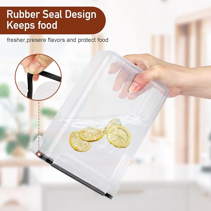 64 PCS Airtight Food Storage Containers With Lids BPA Free,6 Pack With Pouring Spout Cereal Containers Storage for Kitchen Pantry Organization and Storage,Dishwasher safe,Labels Marker-CasaMuseHome