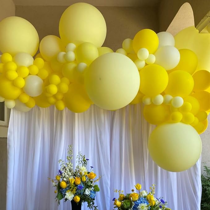 130pcs Yellow Balloons Different Sizes 18" 12" 10" 5" Party Latex Balloons for Boys Girls Birthday Baby Shower Gender Reveal Wedding Sunflower Party Decorations-CasaMuseHome