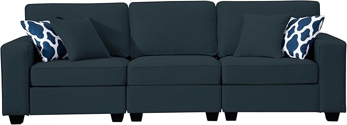 L Lengend Vansen Modular Sectional Sofa U Shaped Couch with Ottoman Modern Reversible Corner Sectional Couch for Living Room (Charcoal, 2+3 with Ottoman)-CasaMuseHome