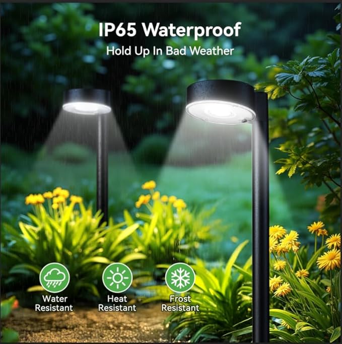 8 Pack Solar Pathway Lights Outdoor, 12 Brighter LED Solar Lights Outdoor Waterproof, Up to 12 Hrs Modern Path Light for Yard Garden Walkway Driveway Lawn, Cool White-CasaMuseHome