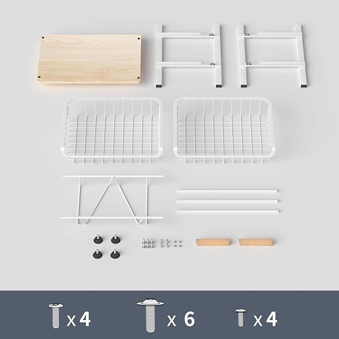 3-Layer Kitchen Fruit Storage Basket Snack Rack, countertop Storage Rack, Stackable Storage Rack with Desktop, Pull-Out Hollow Metal Storage Basket with Handle, Kitchen Organizers & Storage-CasaMuseHome