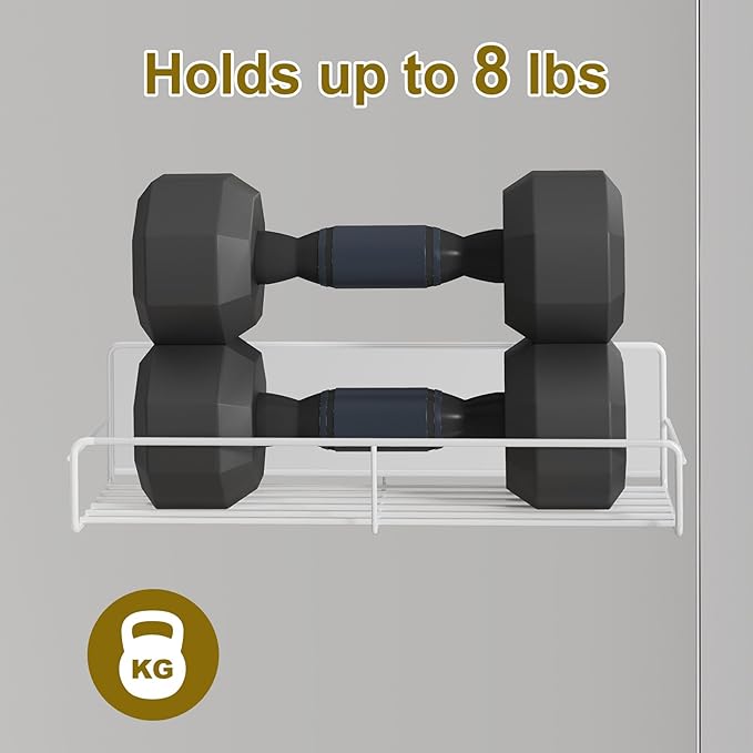 4 Pack Magnetic Spice Rack Organizer, Space Saver for Refrigerator and Microwave Oven, Metal Fridge Shelf, White-CasaMuseHome