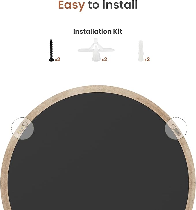 30" Round Window Mirror, Vintage Coastal Wall Mirror with Distressed Blue Wood Frame & Faux Windowpanes, Farmhouse Cottagecore Decor for Living Room, Entryway, or Dining Room-CasaMuseHome