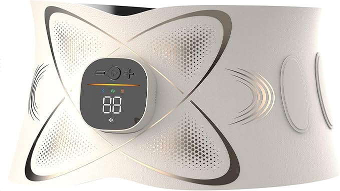 Abs Stimulator Abdominal, ab Belt Muscle Stimulator with Heat for Belly Fat Loss, Stomach Cellulite Melting, Postpartum Care Smooth & Firming, Lower Back Massager for Pain Relief Women Men Gifts-CasaMuseHome