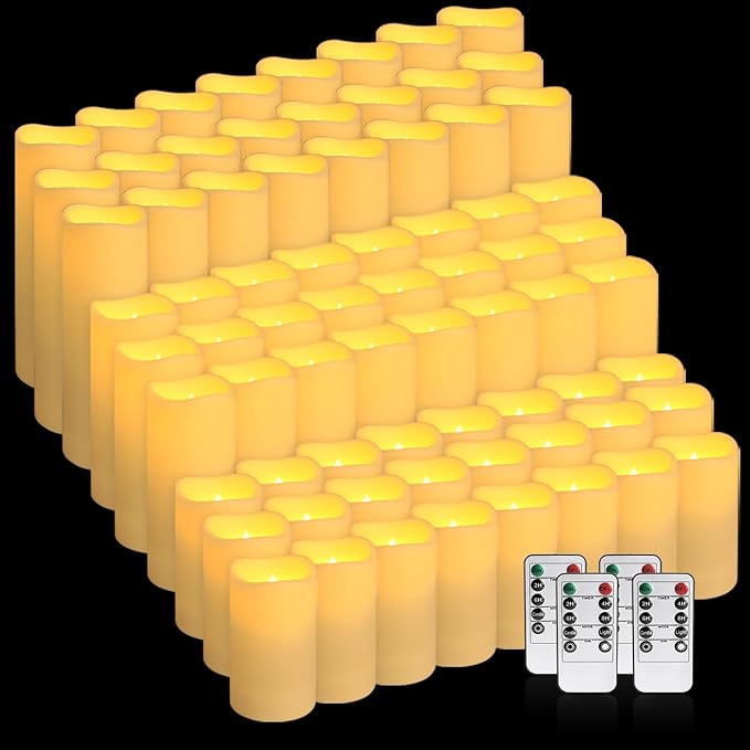 144-Pack LED Flameless Candles with Remote Control for Home and Special Occasions (Three Sizes)-CasaMuseHome