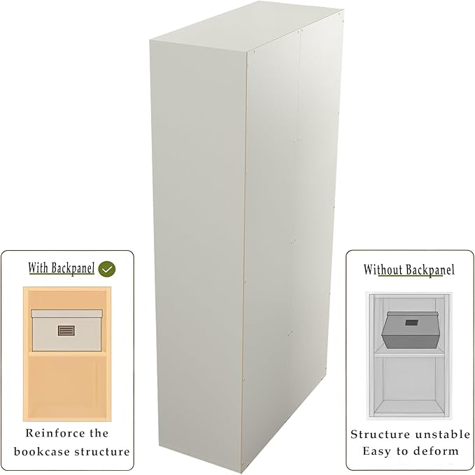 8-Cube Storage Shelf Bookcase - Wooden 4-Tier Floor Standing Open Bookshelf, Modern TV Stand up to 55 Inchs for Home and Office, Warm White-CasaMuseHome