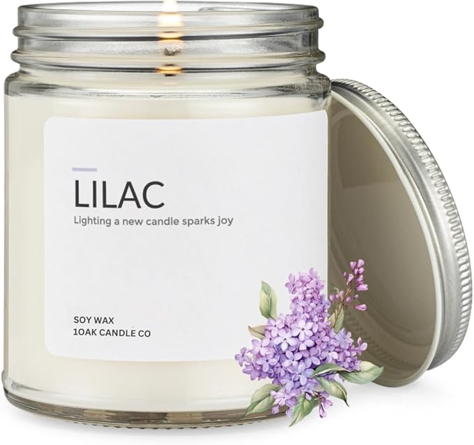 1OAK Soy Wax Scented Candles (Lilac) - Lilac Candle - Soy Candle for Home Scented - Long Burning Candles Premium - Hand-Poured (7oz.)-CasaMuseHome