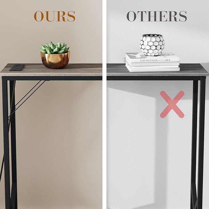 63'' Console Table, Skinny Entryway Table with Fast-Charging Station, Narrow Long Sofa Table, Behind Slim Couch Table for Entrance, Hallway, Living Room Decor ST-GY160-1-CasaMuseHome