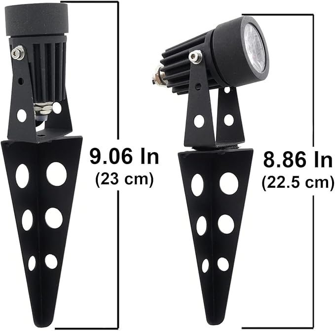 4-Spotlight Mini 50X Solar-Powered LED Spotlight (Warm White LED), Black Finish, Outdoor Garden Yard Landscape Downlight-CasaMuseHome