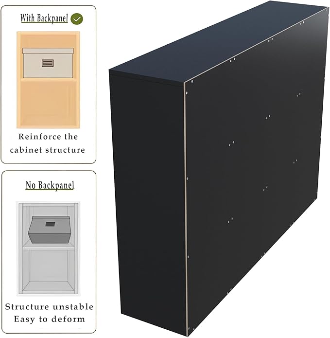 12-Cube Storage Shelf Bookcase - Wooden 3-Tier Floor Standing Open Bookshelf for Home and Office, Display Cabinet, Black-CasaMuseHome
