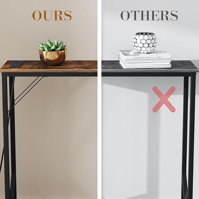 31.5‘’ Console Table, Skinny Entryway Table with Fast-Charging Station, Narrow Long Sofa Table, Behind Slim Couch Table for Entrance, Hallway, Living Room Decor ST-BR80-1-CasaMuseHome