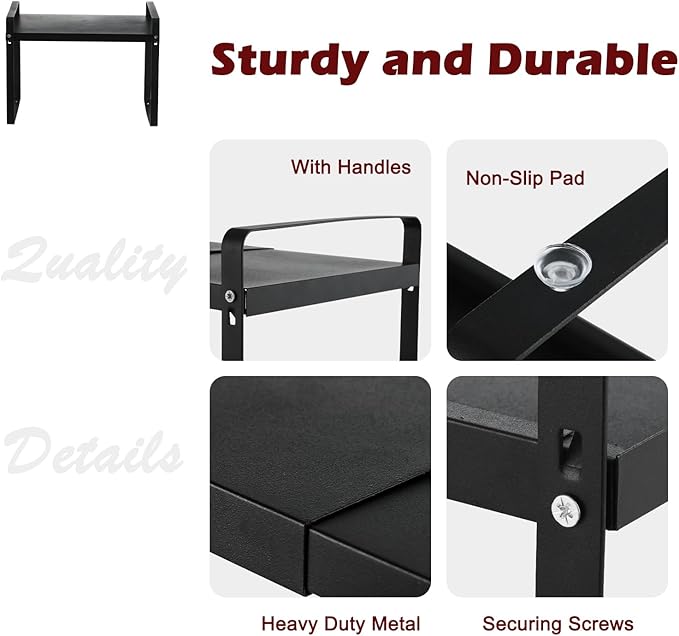 3 Pack Expandable Cabinet Shelf Organizer Kitchen Shelf Riser Stackable Pantry Shelves Kitchen Organizers and Storage Metal Spice Rack Countertop Organizer Cupboard Adjustable Shelfs Desk Rack Shelf-CasaMuseHome