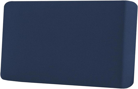 H.VERSAILTEX Super Stretch Individual Seat Cushion Covers Sofa Covers Couch Cushion Covers Slipcover Sets Thick Jacquard Textured Twill Fabric (1 Piece Loveseat Cushion Cover, Navy)-CasaMuseHome