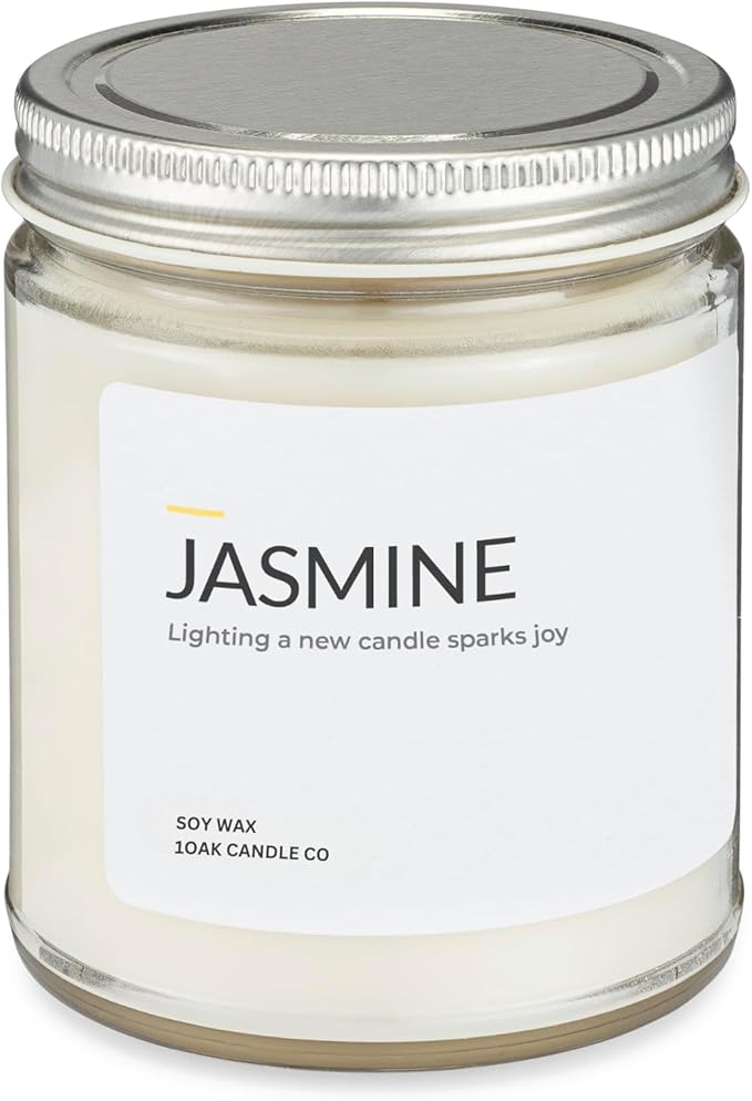 1OAK Jasmine Candle - Soy Wax Scented Candles (Jasmine) - Soy Candles for Home Scented - Long Burning Premium - Hand-Poured (7oz.)-CasaMuseHome