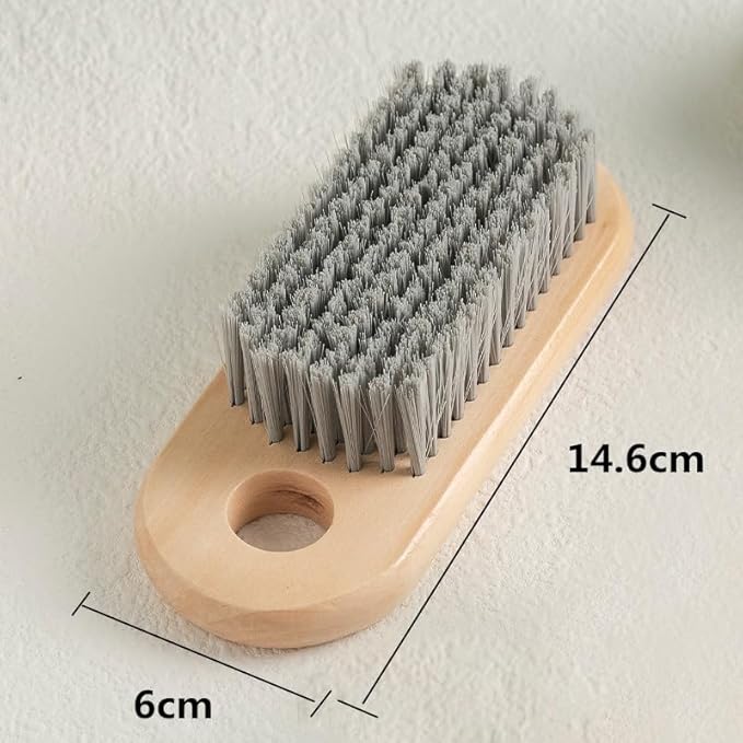 2 Pcs Wood Laundry Brush, Clothing Stain Remover Scrubber, Soft Bristle for Scrubbing Out Tough on Delicate, Easy to Grip Hand Washing Clothes-CasaMuseHome