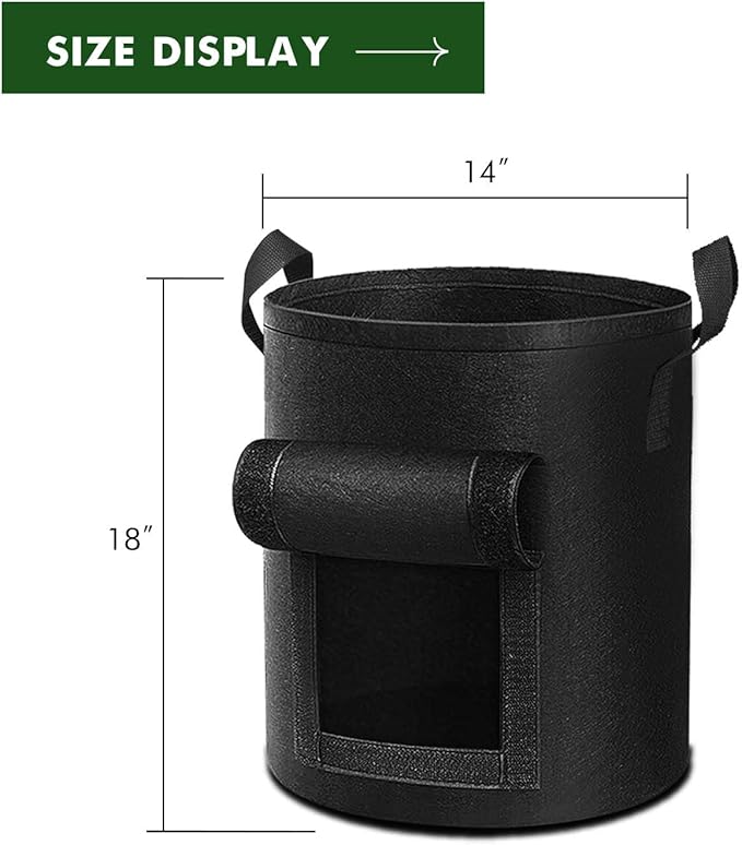 5-Pack 10 Gallon Potato Grow Bags, Garden Planting Bag with Reinforced Handle, Thickened Nonwoven Fabric Pots for Tomato, Vegetable and Fruits-CasaMuseHome