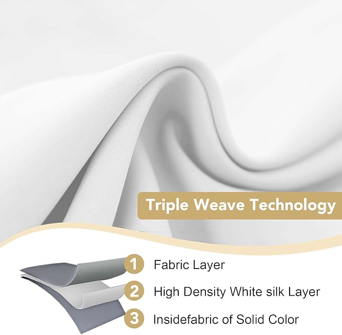 H.VERSAILTEX Thermal Insulated Room Darkening White Curtains for Bedroom/Living Room - Classic Grommet Top (2 Panels, 52 Inch by 54 Inch)-CasaMuseHome