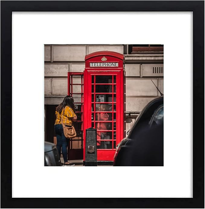 12x12 Picture Frame Set of 6, Display Pictures 8x8 with Mat or 12x12 Without Mat for Wall Mounting,Black-CasaMuseHome