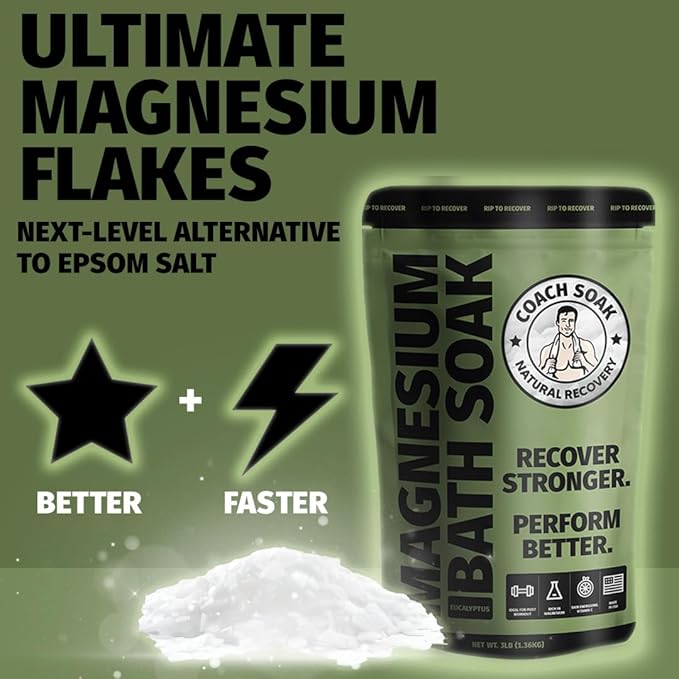 5 Pack Bundle: Coach Soak Recovery Bath Soak, Epsom Salt Bulk, Bath Salts Bulk, 5 Pack Bundle, Total of 15 Pounds (Eucalyptus Tea Tree)-CasaMuseHome