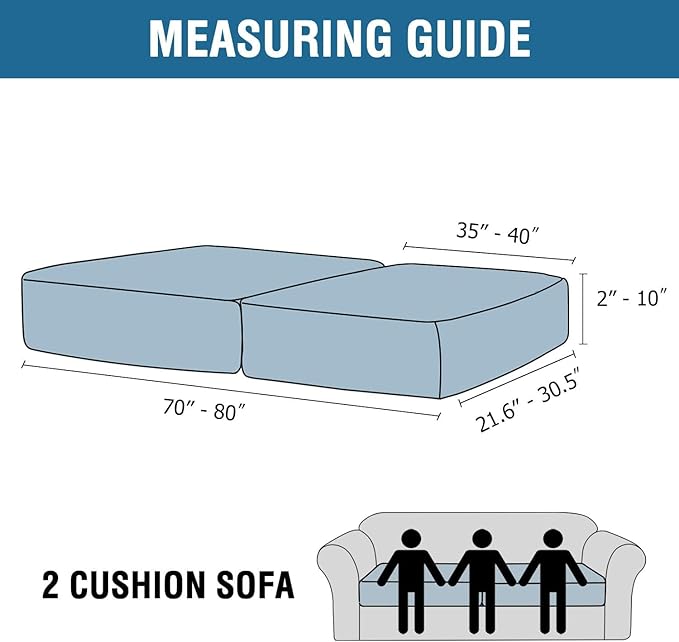 H.VERSAILTEX Velvet Stretch Couch Cushion Cover Plush Cushion Slipcover for Chair Loveseat Sofa Cushion Furniture Protector Seat Cushion Sofa Cover (2 Piece Large Sofa Cushion Covers, Bronze Brown)-CasaMuseHome