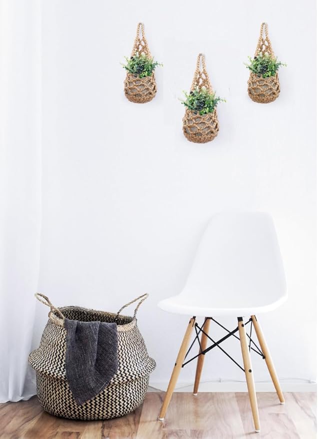 3PK Wall Planters for Indoor Plants, Macrame Plant Hanger | Wall Planter, Plant Hanger, Hanging Planter (3PK, for 4 inch Pot)-CasaMuseHome