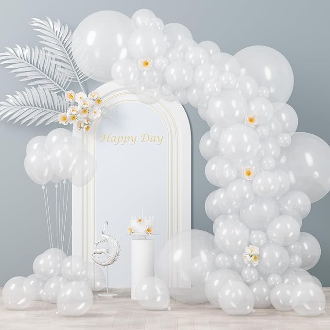 130pcs Clear Balloons Different Sizes 18" 12" 10" 5" Transparent Latex Balloon Garland Arch Kit for Birthday Baby Shower Graduation Wedding Gender Reveal Anniversary Party Decorations-CasaMuseHome