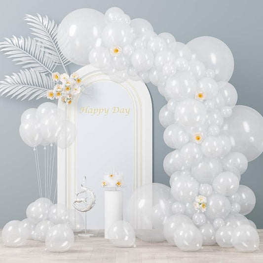 130pcs Clear Balloons Different Sizes 18" 12" 10" 5" Transparent Latex Balloon Garland Arch Kit for Birthday Baby Shower Graduation Wedding Gender Reveal Anniversary Party Decorations-CasaMuseHome