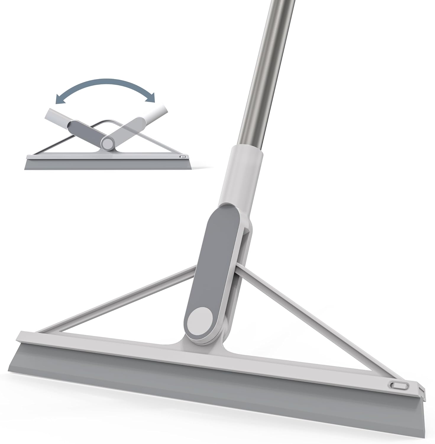 KOLLIEE Floor Squeegee Rubber Squeegee Broom Floor 61" Handle Adjustable Window Squeegee for Tile Floor Pool Deck Bathroom Window Floor Wiper