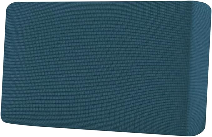 H.VERSAILTEX Super Stretch Individual Seat Cushion Covers Sofa Covers Couch Cushion Covers Slipcover Sets Thick Jacquard Textured Twill Fabric (1 Piece Loveseat Cushion Cover, Deep Teal)-CasaMuseHome