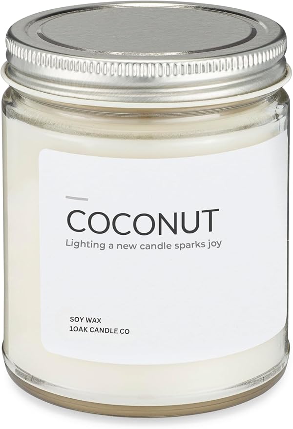 1OAK Soy Wax Scented Candle (Coconut) - Long Burning Premium Hand-Poured (7oz.)-CasaMuseHome